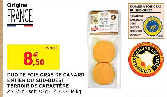 duo de foie gras de canard entier du sud-ouest terroir de caractère