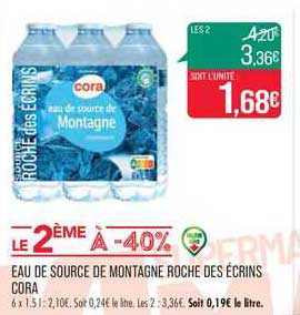 eau de source de montagne roche de écrins cora