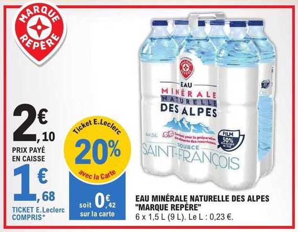 eau minérale naturelle des alpes "marques repère"