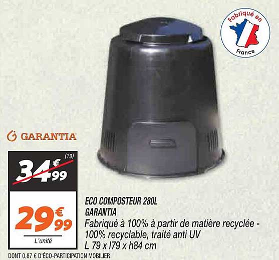 éco Composteur 280 L Garantia