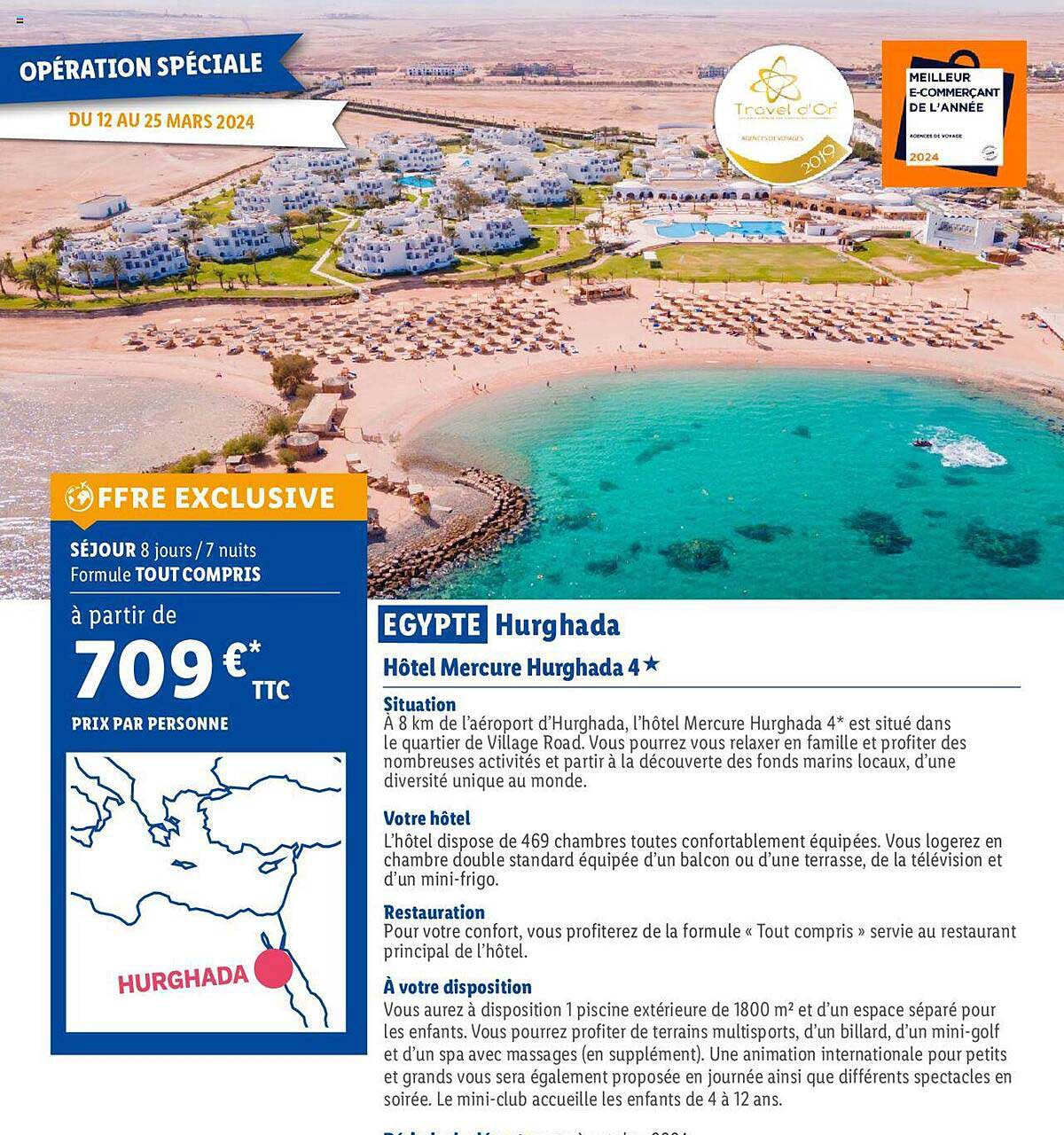 egypte hurghada : hôtel mercure hunghada 4*
