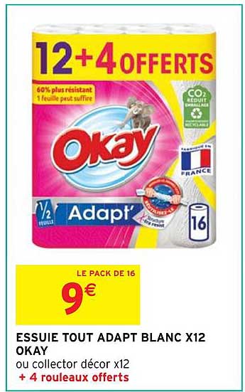 essuie tout adapt blanc x12 okay