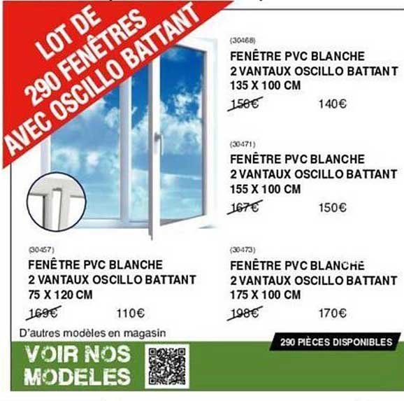 fenêtre pvc blanche 2 vantaux oscillo battant 135 x 100 cm, fenêtre pvc blanche 2 vantaux oscillo battant 155 x 100 cm, fenêtre pvc blanche 2 vantaux oscillo battant 75 x 120 cm, fenêtre pvc blanche 2