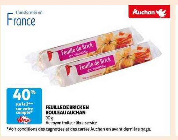 feuille de brick en rouleau auchan