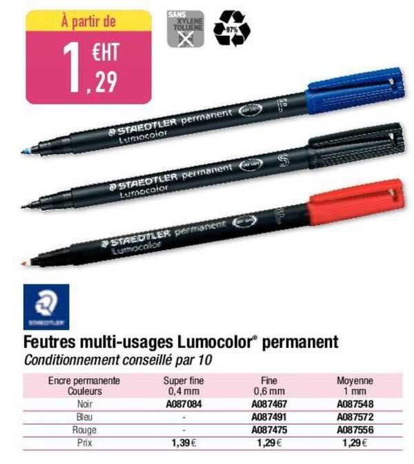 feutres multi-usages lumocolor permanent