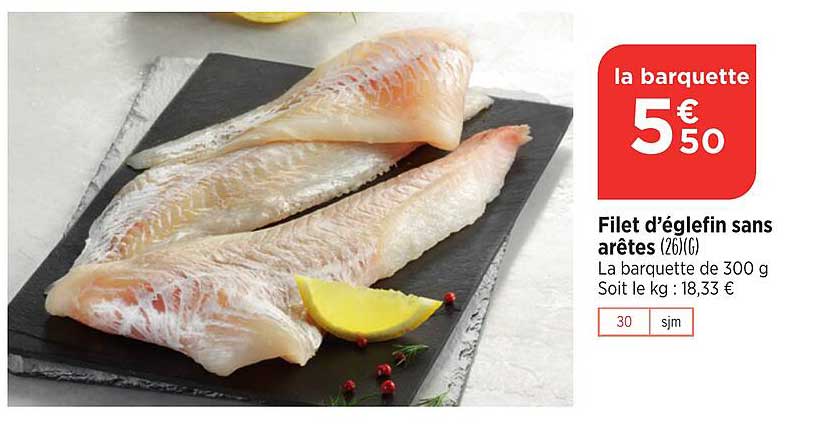 filet d'églefin sans arêtes