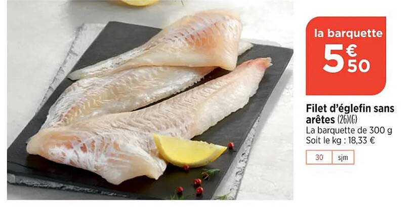 filet d'églefin sans arêtes