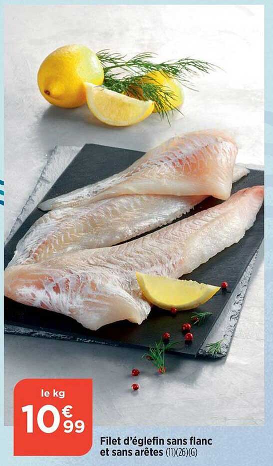 filet d'églefin sans flanc et sans arêtes