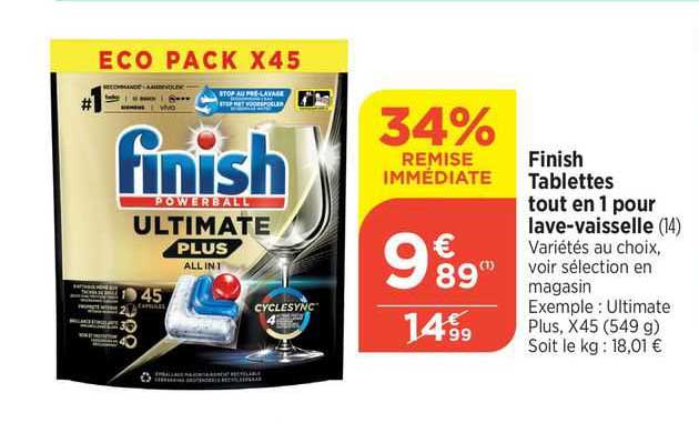 finish tablettes tout en 1 pour lave-vaisselle