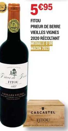 fitou prieur de berre vieilles vignes 2020 récoltant