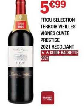 fitou sélection terroir vielles vignes cuvée prestige 2021 récoltant