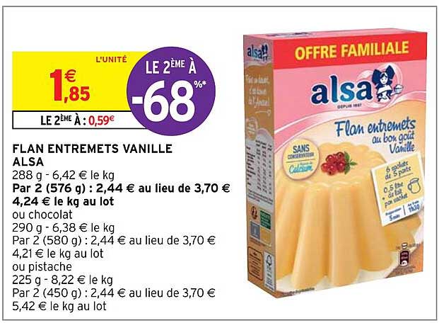 Flan Entremets Vanille Alsa