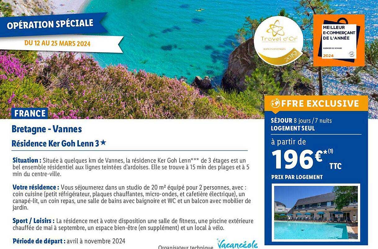 france : bretagne - vannes résidence ker goh lenn 3*