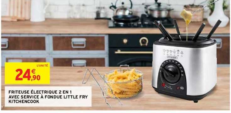 friteuse électrique 2 en 1 avec service à fondue little fry kitchencook