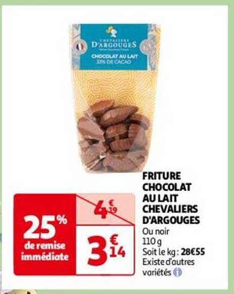 friture chocolat au lait chevaliers d'argouges