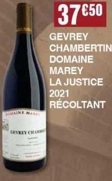 gevrey chambertin domaine marey la justice 2021 récoltant