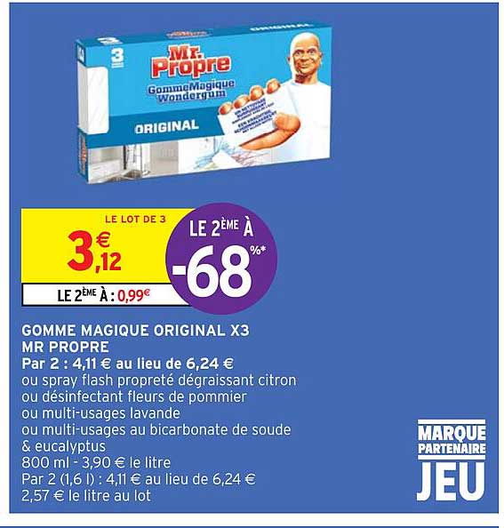 gomme magique original x 3 mr propre