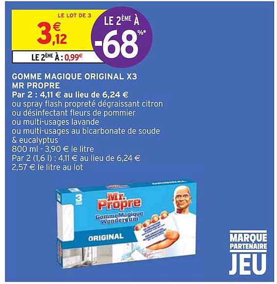 gomme magique original x3 mr propre