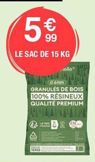 granulés de bois 100% résineux qualité premium