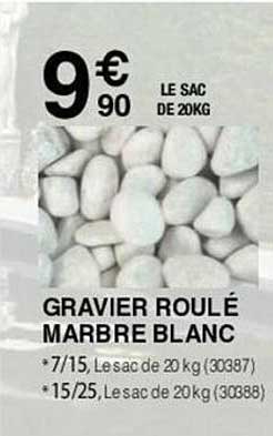 Gravier Roulé Marbre Blanc