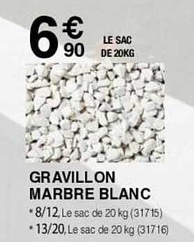 gravillon marbre blanc