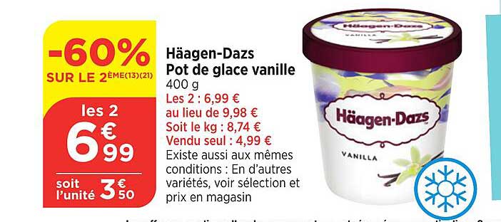 häagen-dazs pot de glace vanille