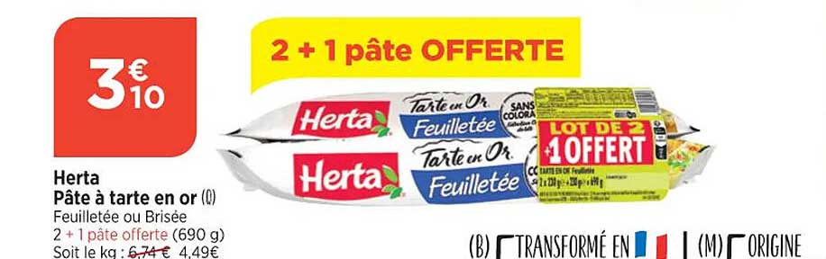 Herta Pâte à Tarte En Or