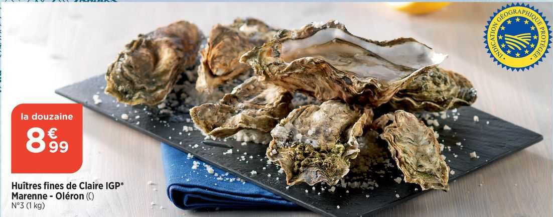 huîtres fines de claire igp marenne - oléron