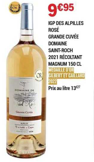 Igp Des Alpilles Rosé Grande Cuvée Domaine Saint-roch 2021 Récoltant Magnum 150 Cl