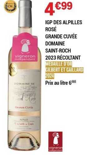 igp des alpilles rosé grande cuvée domaine saint-roch 2023 récoltant