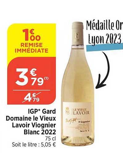 igp gard domaien le vieux lavoir viognier blanc 2022