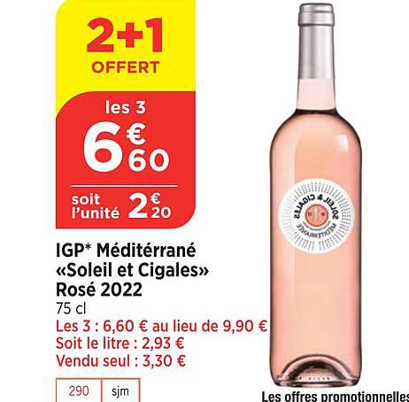 igp méditerrané "soleil et cigales" rosé 2022