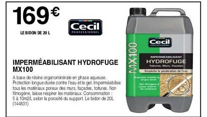 Imperméabilisant Hydrofuge Mx100 Cecil