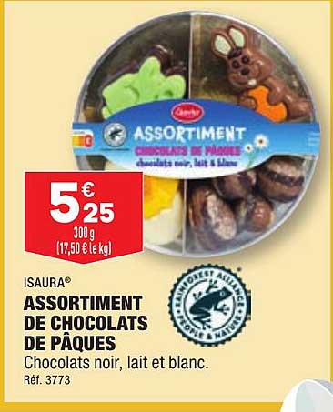 isaura assortiment de chocolats de pâques