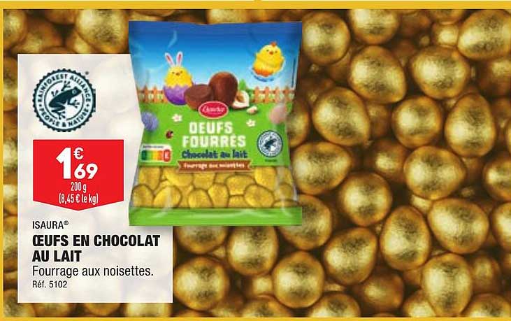 isaura œufs en chocolat au lait