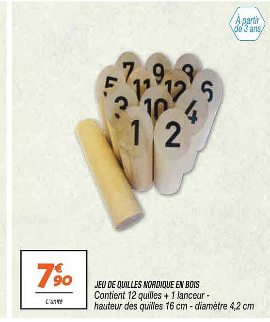 jeu de quilles nordique en bois