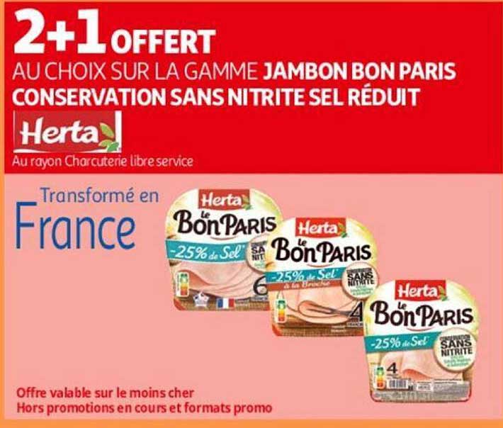 la gamme jambon bon paris conservation sans nitrite sel réduit herta