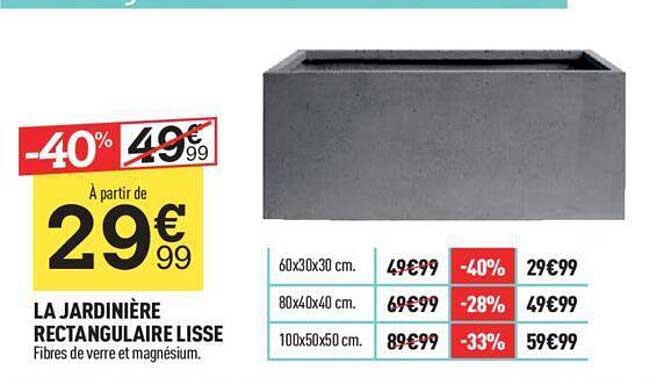 La Jardinière Rectangulaire Lisse