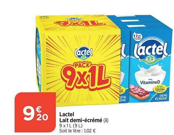 lactel lait demi-écrémé