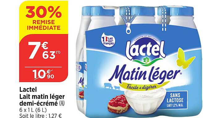 lactel lait matin léger demi-écrémé