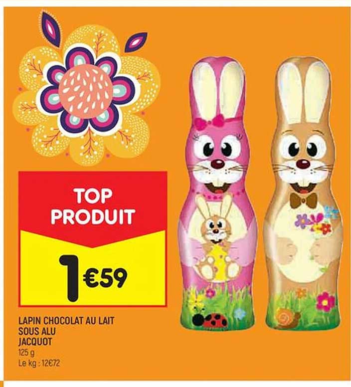 lapin chocolat au lait sous alu jacquot