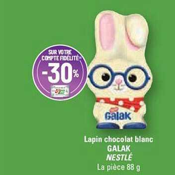 lapin chocolat blanc galak nestlé