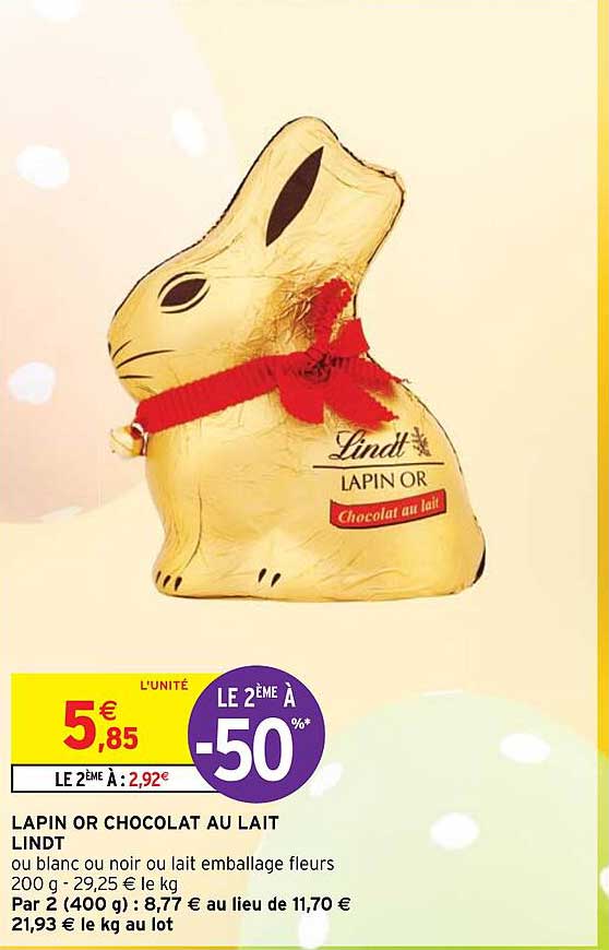 Lapin Or Chocoalt Au Lait Lindt