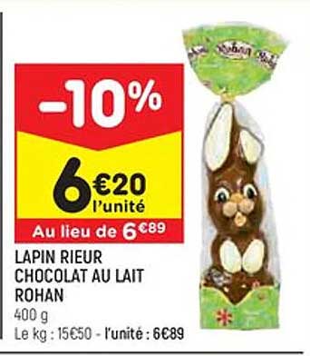 lapin rieur chocolat au lait rohan