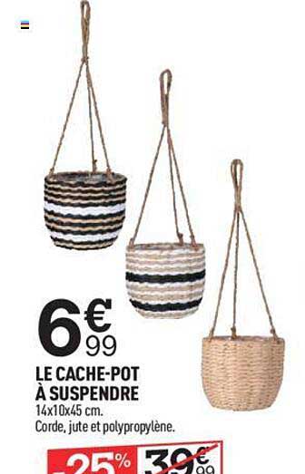 le cache-pot à suspendre