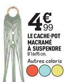 le cache-pot macramé à suspendre