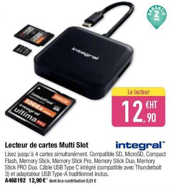 lecteur de cartes multi slot integral