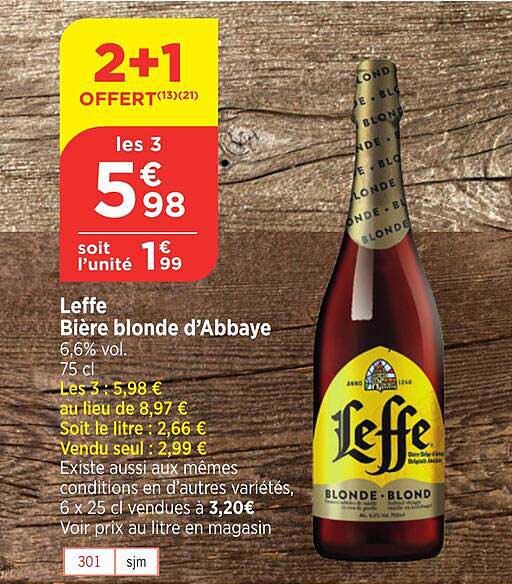 Leffe Bière Blonde D'abbaye