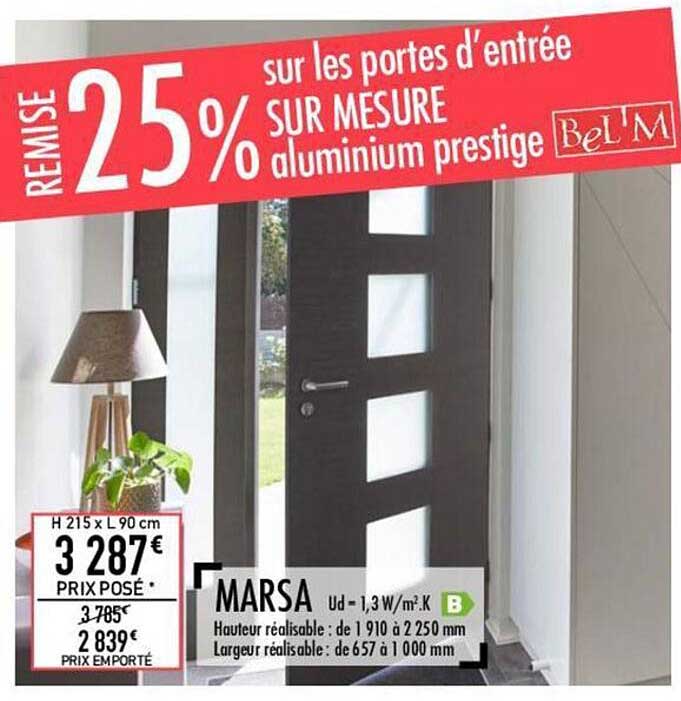 les portes d'entrée sur mesure aluminium prestige bel'm