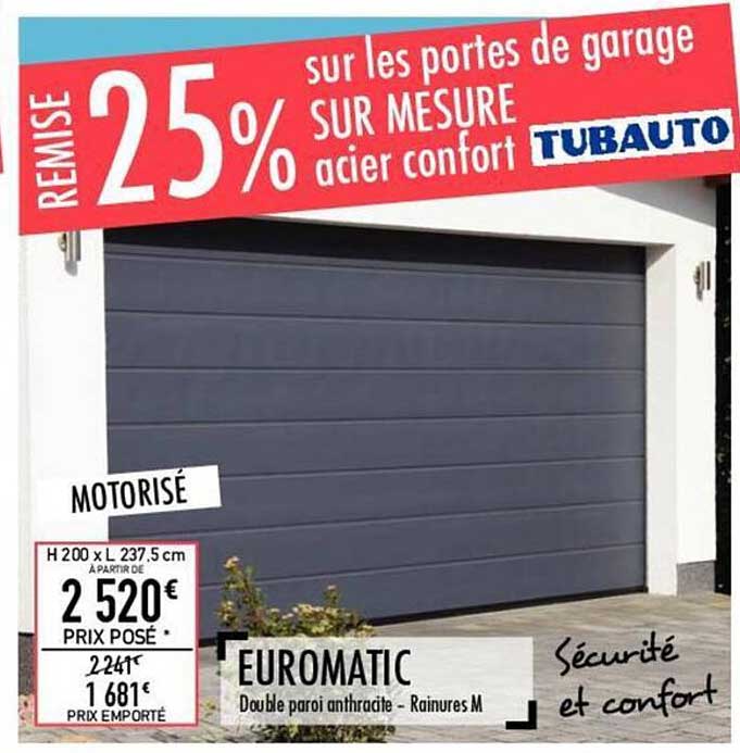les portes de garage sur mesure acier confort tubauto : euromatic